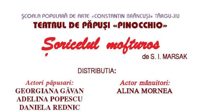 ”Șoricelul mofturos”, la Teatrul de Vară din Târgu-Jiu