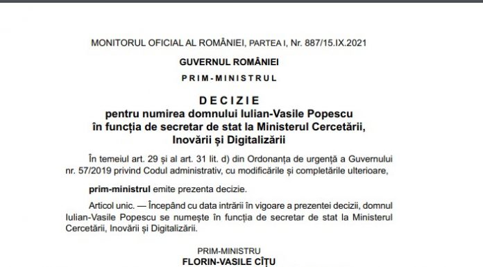 Gorjul are un nou secretar de stat