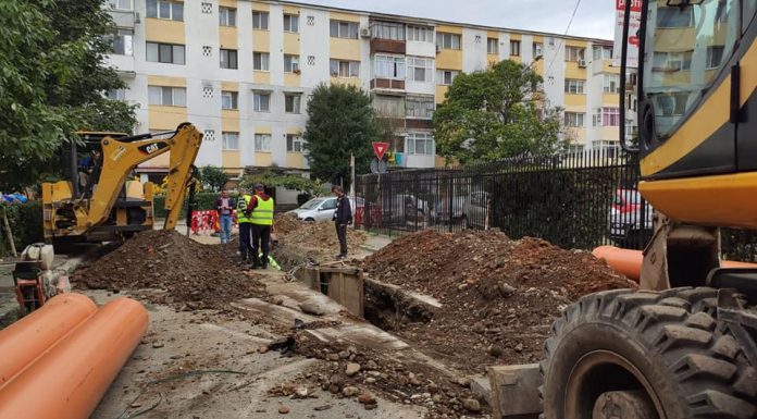 Lucrări de canalizare la Târgu Jiu