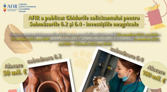 Noi ghiduri AFIR pentru obținerea sprijinului financiar prin submăsurile 6.2 și 6.4