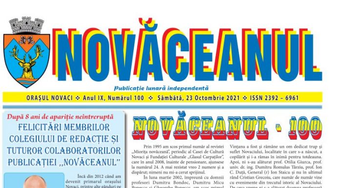 Eveniment editorial – NOVĂCEANUL – 100