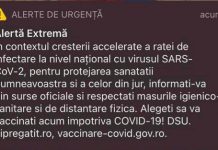 Mesaj RO-ALERT: Risc major de infectare cu Sars-CoV 2!