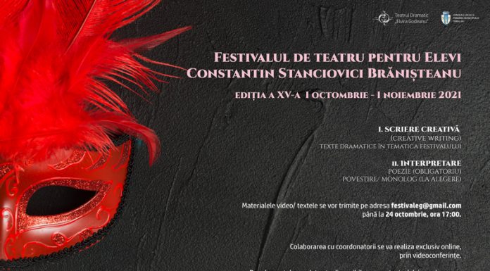 Ultima săptămână de înscrieri la Festivalul-concurs de teatru ,,Constantin Stanciovici Brănișteanu”