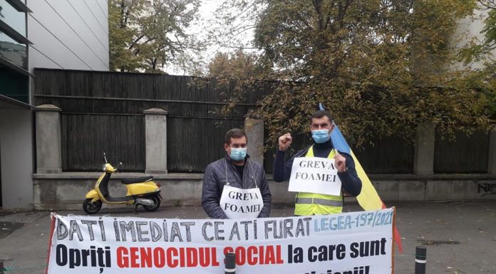 Nicu Bunoaica a intrat în greva foamei, în fața Ministerului Muncii!