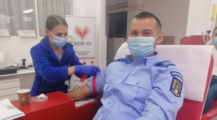 Jandarmii gorjeni donează sânge. „Veniți și voi”