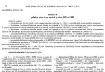 Ordinul privind modificarea structurii anului școlar a fost publicat în Monitorul Oficial