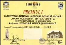 Gorjeanca Any DRĂGOIANU a luat premiul I la Festivalul Național – Concurs de satiră socială „Tudor Mușatescu” ediția a XXVIII-a
