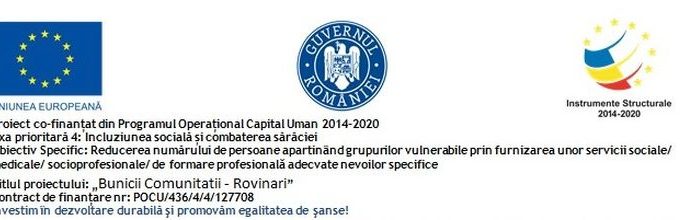 Comunicat de presă – Proiectul ,,Bunicii Comunității” în perioada 14.03.2020-31.12.2023 la Primăria UAT Rovinari