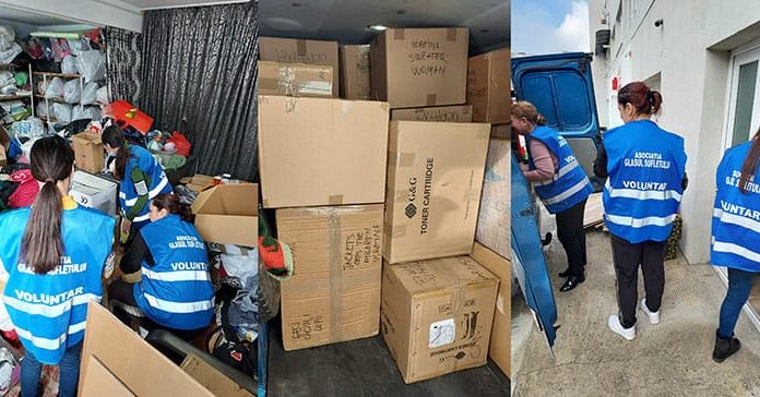 Donații pentru Ucraina la mall-ul din Târgu-Jiu