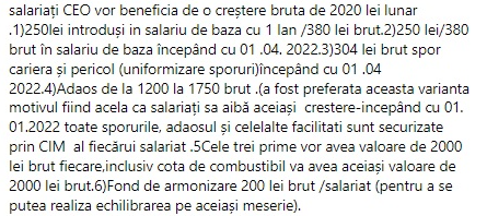 CEO, majorări salariale