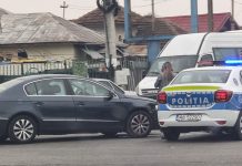 Tamponare cu mașina de poliție, la Târgu Jiu