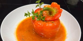 VIDEO: Rețeta săptămânii – Bucătăria lui Fabi: Ardei umpluți de post cu legume, orez și linte