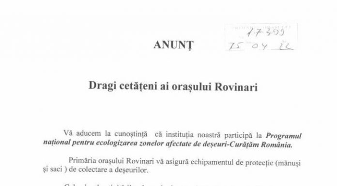 Primarul din Rovinari, la curățenie împreună cu locuitorii orașului