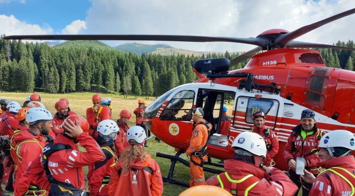 Elicopterul SMURD, intervenții în Munții Parâng