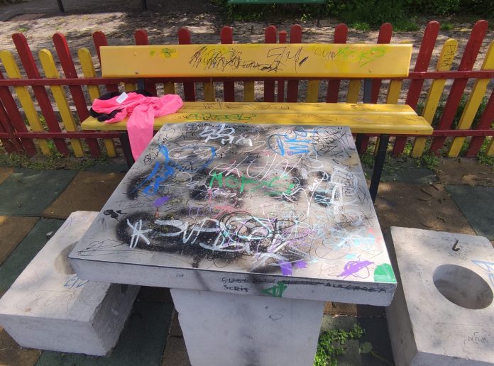 Edilitara Târgu-Jiu: Loc de joacă vandalizat la puțin timp după modernizare