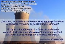 Senatorul Iordache, Memoriu către șefii țării