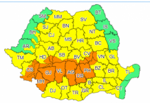 Gorj: Cod portocaliu de ploi, până mâine