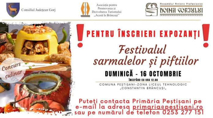 Peștișani: Concurs cu sarmale și piftii! Înscrieri!