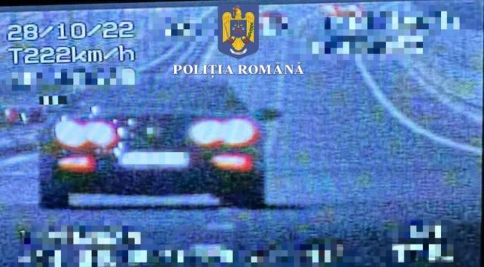 Gonea cu 222 km/h. Gorjean amendat și lăsat pieton