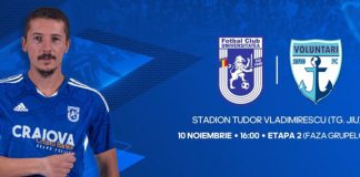FCU – Voluntari, astăzi la Târgu-Jiu