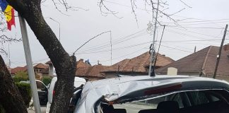 A intrat cu autoturismul în Parcul Coloanei! Șoferul, un tânăr de 18 ani