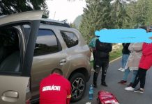 Acum: Acțiune Salvamont! Un bărbat s-a răsturnat cu autoturismul în Parâng