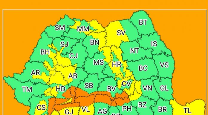 Cod portocaliu de ploi. Viscol la munte