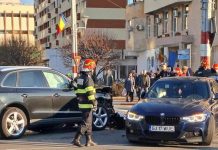 FOTO, Târgu Jiu| Accident la Piața Mare