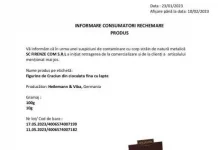 Ciocolată retrasă de la vânzare
