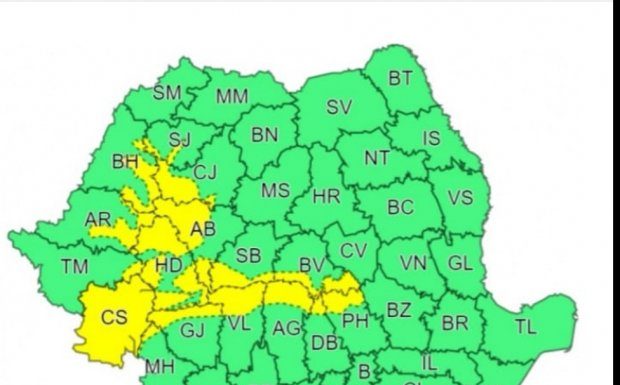 Episod de vijelii, avertizare de cod galben