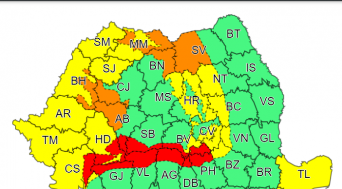 Cod roșu de viscol și în Gorj