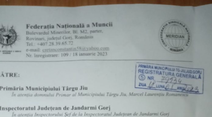 Adunare publică, duminică, la Târgu Jiu