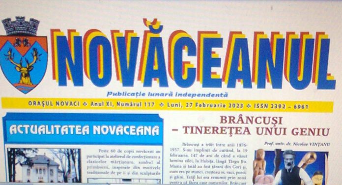 Publicaţia «NOVĂCEANUL» şi tinereţea fără bătrâneţe! – ,,Mulţumim conducerii Ziarului «Gorjeanul» pentru sprijinul acordat publicaţiei noastre”!