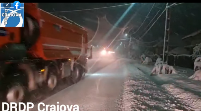 DRDP Craiova: 252 de utilaje și peste 1.400 de tone de material antiderapant pe șosele