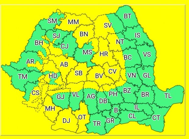 Nouă avertizare de viscol. Rafale de vânt de 90km/h