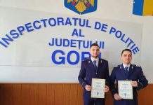 Trei polițiști gorjeni recompensați pentru prinderea unui infractor