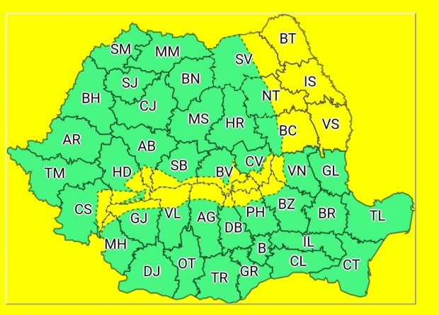 Mîine, vijelii puternice