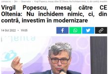 Virgil Popescu nu merge la Bruxelles. Termocentralele și carierele CEO urmează să se închidă rapid