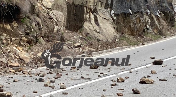 VIDEO: Atenție, cad pietre pe Defileul Jiului!