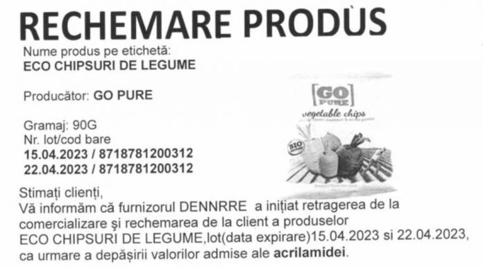 Chipsuri retrase din magazine