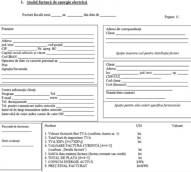 Se schimbă toate facturile la energie!