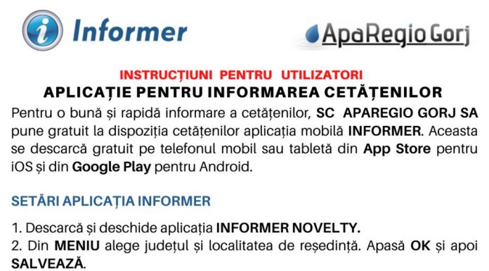 Aplicație pentru clienții Aparegio Gorj