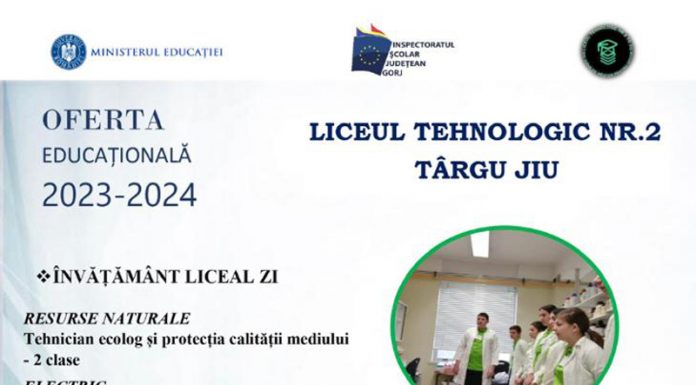 Ofertă educațională bogată, la Liceul nr.2 Târgu-Jiu