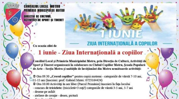 Program de 1 Iunie, pregătit de Primăria Motru: Autospecialele, la dispoziția copiilor, concursuri și divertisment pentru sărbătoriți