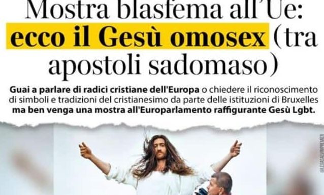 Educaţia…şi Lecţia de viaţă! – Tabloul: „Îl reprezintă pe Iisus înconjurat de apostoli îmbrăcați în sclavi sadomasochiști!” – „Sfidător: expoziţie cu bărbaţi în pielea goală în Parlamentul European. Blasfemie la adresa simbolurilor creştine”!