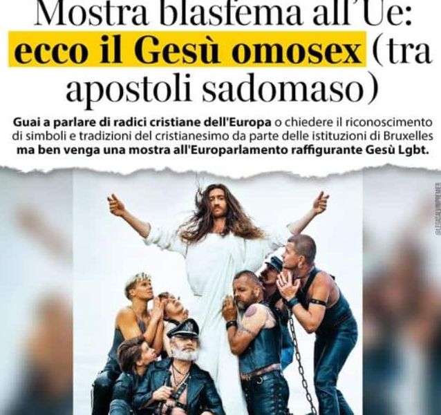 Educaţia…şi Lecţia de viaţă! – Tabloul: „Îl reprezintă pe Iisus înconjurat de apostoli îmbrăcați în sclavi sadomasochiști!” – „Sfidător: expoziţie cu bărbaţi în pielea goală în Parlamentul European. Blasfemie la adresa simbolurilor creştine”!