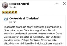 O tânără angajată a Centrului de zi ”Christian” și soțul ei au murit într-un groaznic accident pe A1