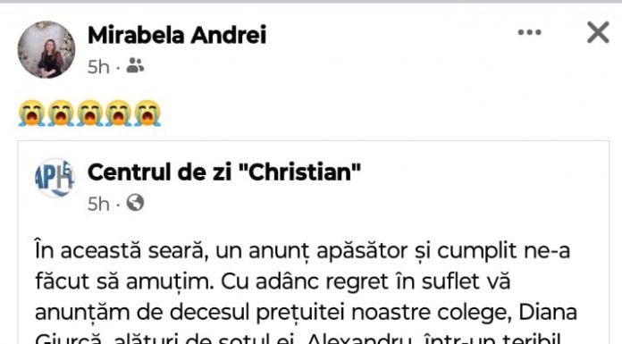 O tânără angajată a Centrului de zi ”Christian” și soțul ei au murit într-un groaznic accident pe A1