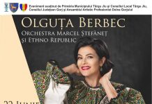 Concert Olguța Berbec, pe 22 iunie, la Târgu Jiu