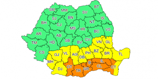 După vijelii, cod galben de caniculă